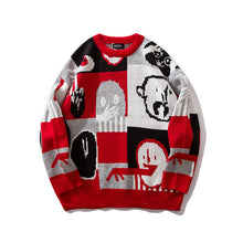 Load image into Gallery viewer, #1536 Streetwear Hip Hop Sweater Men Knitwear Man Loose Plus Size Pullover Homme Sweater For Men Cartoon Pattern Autumn Winter